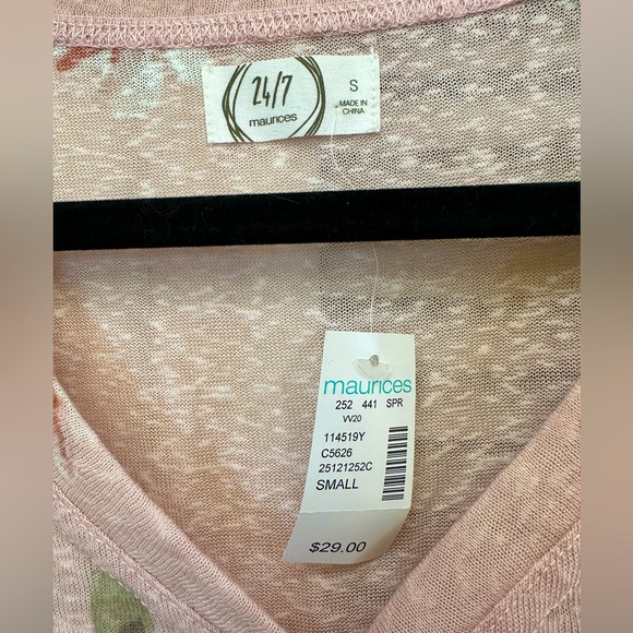 Maurices Pink Floral Shirt Size Small - Picture 3 of 8